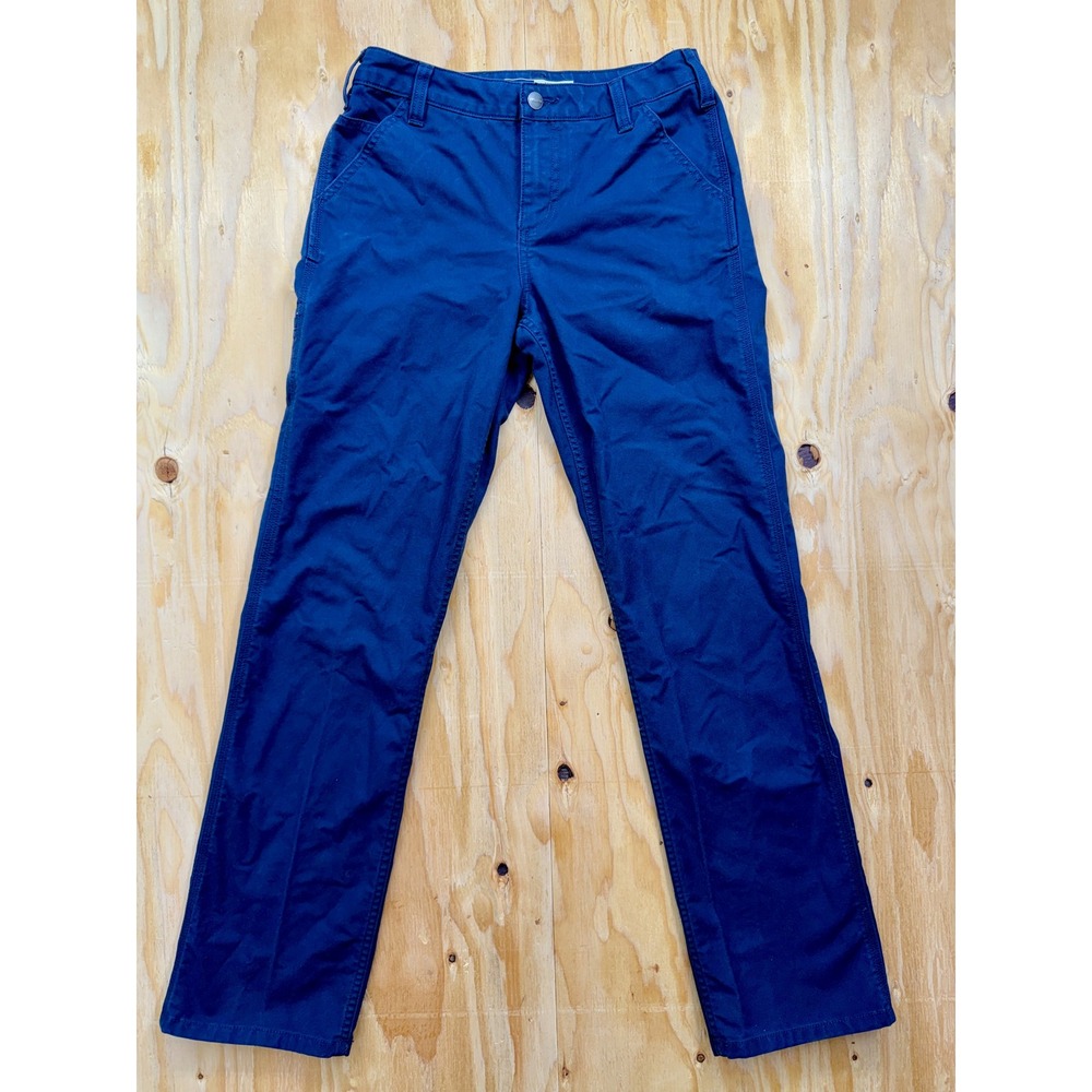 Carhartt Navy Blue Loose Fit Canvas Work Carpenter Pants Womens Size 4 Regular